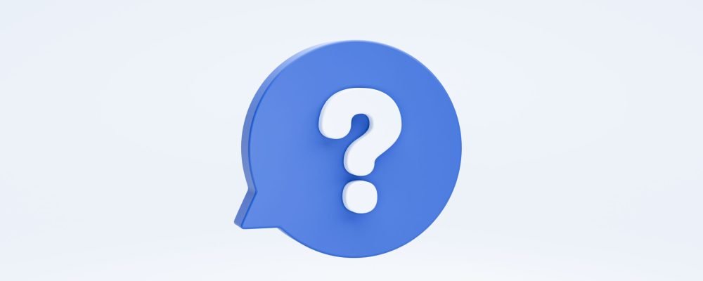 Question mark on bubble speech sign or symbol icon 3d rendering